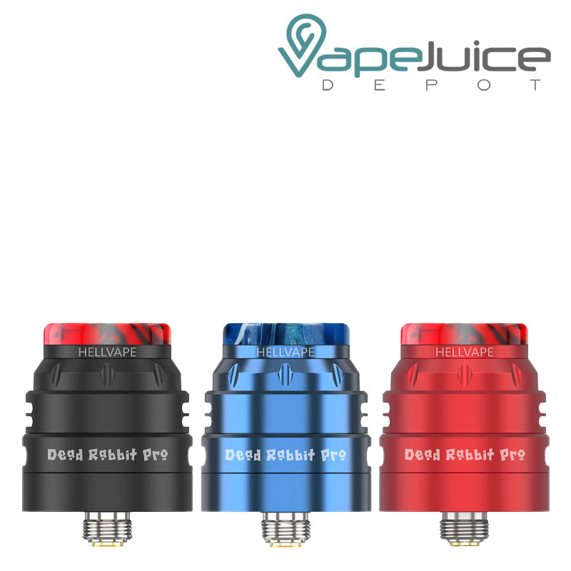 Three colors of Hellvape Dead Rabbit Pro RDA - Vape Juice Depot