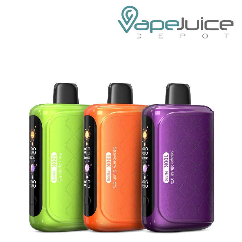 Three Flavors of Horizontech 100K Puff Disposable with display screen - Vape Juice Depot