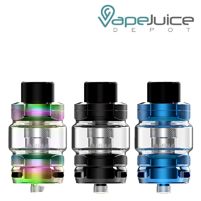 Three colors of HorizonTech Falcon Legend Sub Ohm Tank - Vape Juice Depot