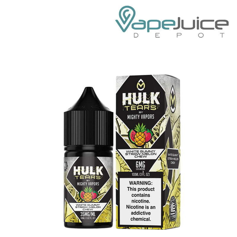 White Gummy Straw Melon Chew Hulk Tears Salts 30ml