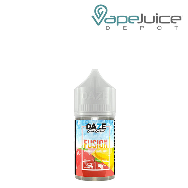 A 30ml bottle of ICED Strawberry Banana Apple 7 Daze Fusion Salt - Vape Juice Depot