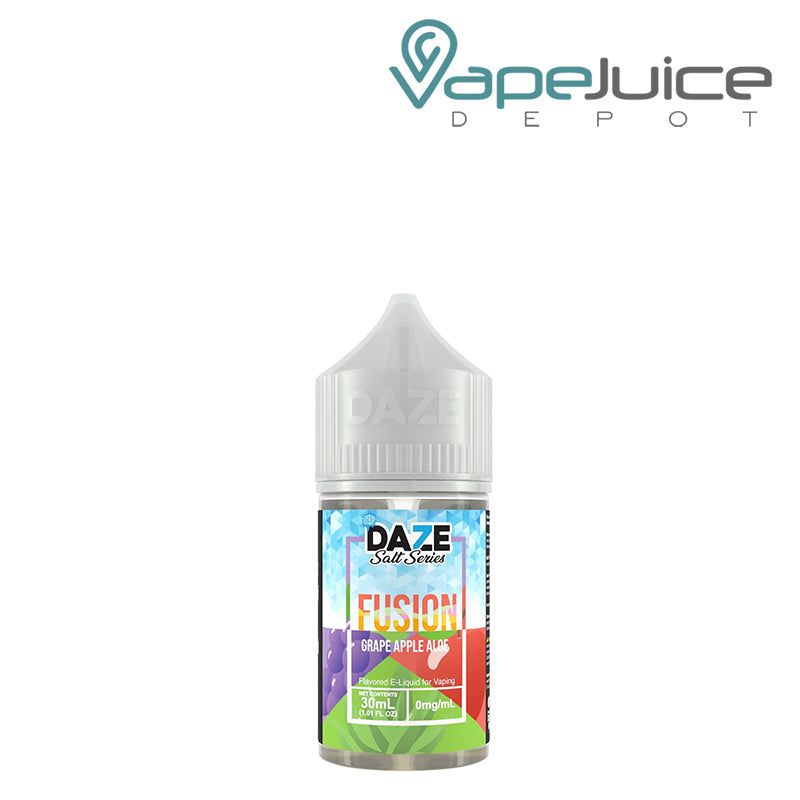 A 30ml bottle of ICED Grape Apple Aloe 7 Daze Fusion Salt - Vape Juice Depot