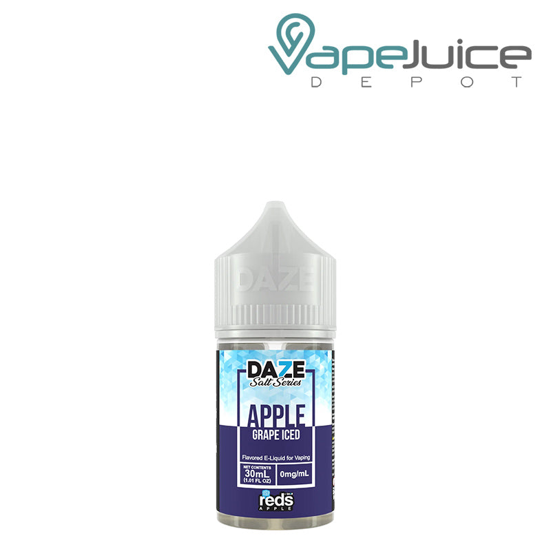 A 30ml bottle of ICED Grape REDS Salt by 7 DAZE - Vape Juice Depot