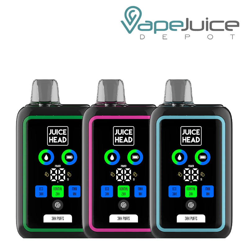 Three Flavors of Juice Head 30K Disposable with Smart HD Screen - Vape Juice Depot