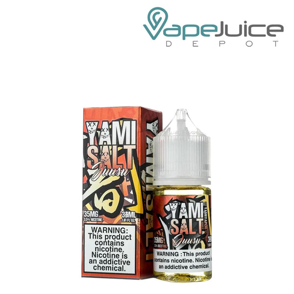 A box of Juusu Yami Salt with a warning sign and a 30ml bottle next to it - Vape Juice Depot