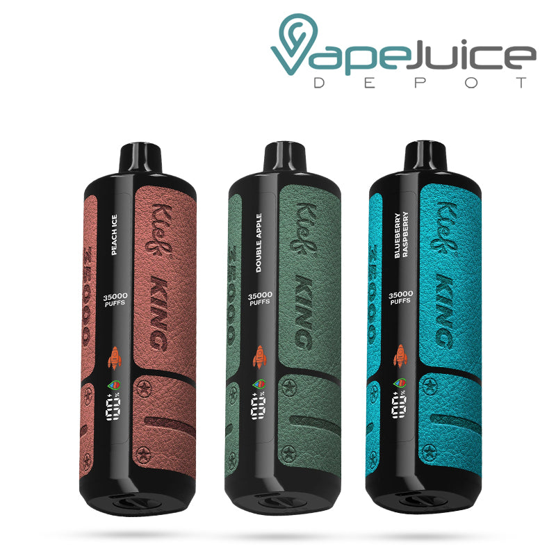 Three flavors of Kief King 50k Disposable with LED screen - Vape Juice Depot