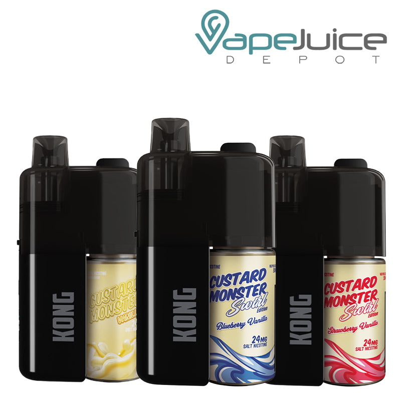 Three Flavors of Kong by Zilla X Custard Monster 50K Disposable - Vape Juice Depot