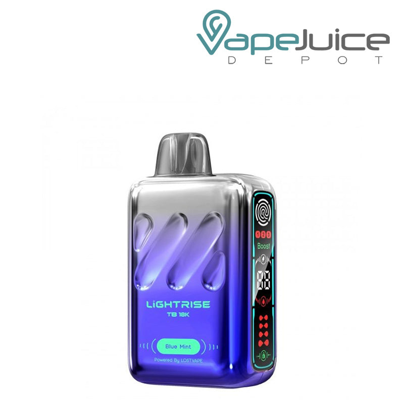 Blue Mint Lost Vape Lightrise TB 18K Disposable with a display screen - Vape Juice Depot