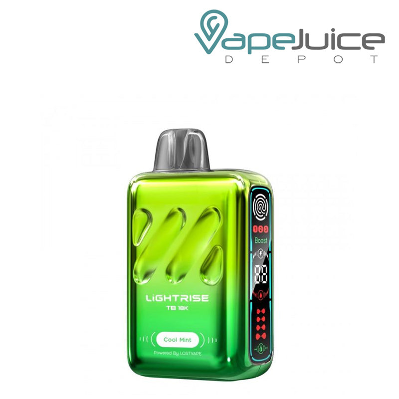 Cool Mint Lost Vape Lightrise TB 18K Disposable with a display screen - Vape Juice Depot
