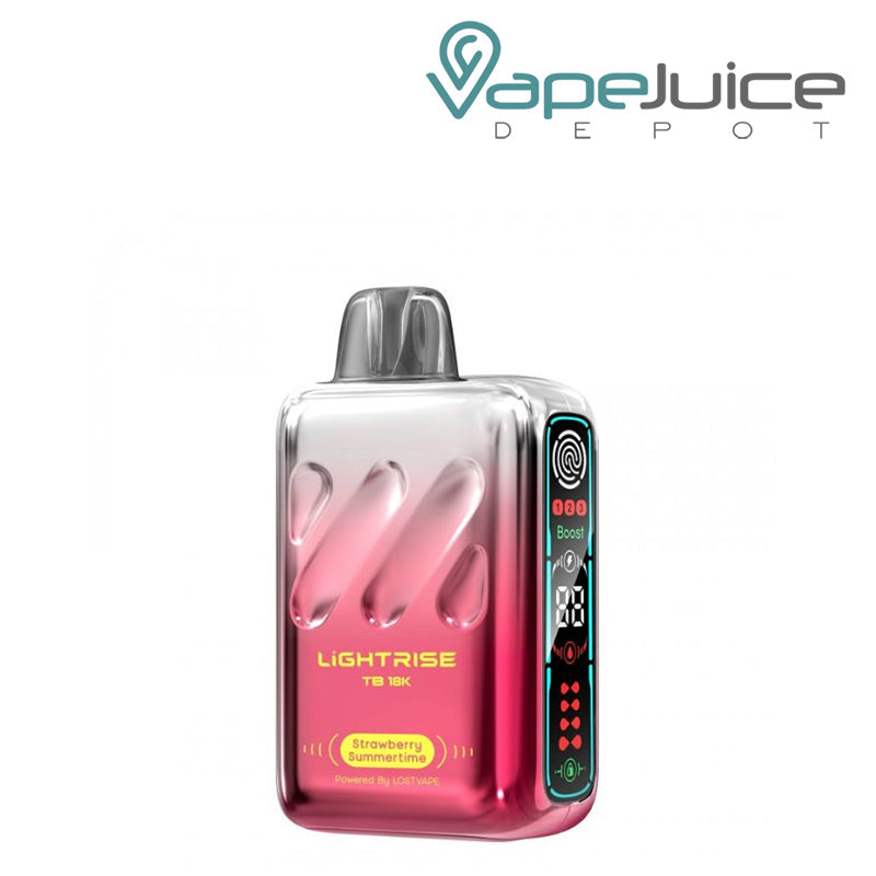 Strawberry Summertime Lost Vape Lightrise TB 18K Disposable with a display screen - Vape Juice Depot