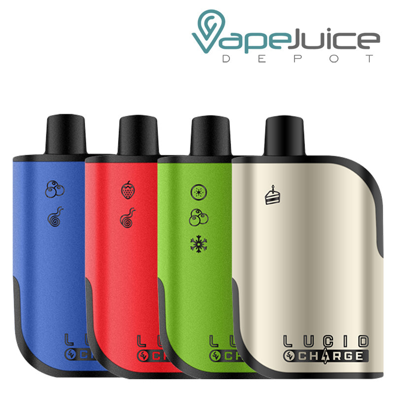 Four flavors of Lucid Charge 7000 Disposable - Vape Juice Depot