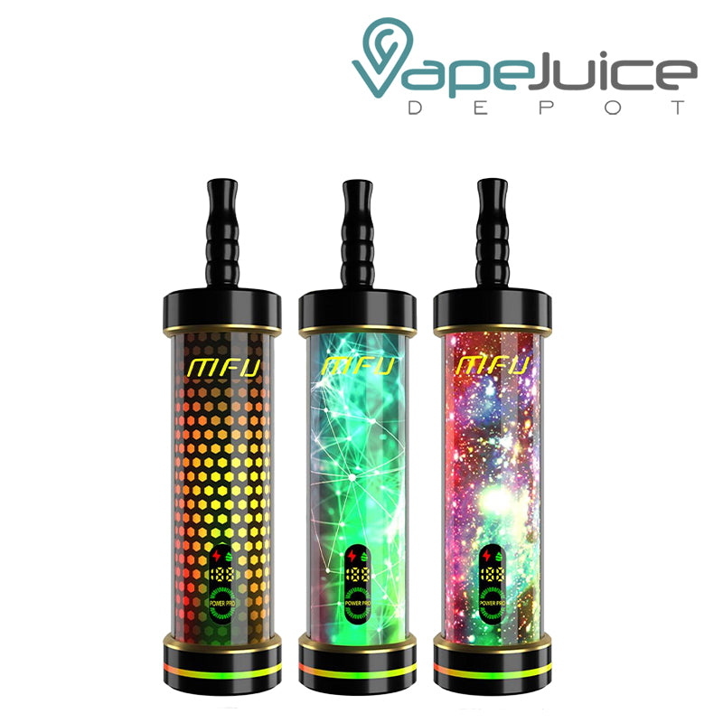 Three Flavors of MFU Shisha X2 60000 Disposable with LED screen - Vape Juice Depot