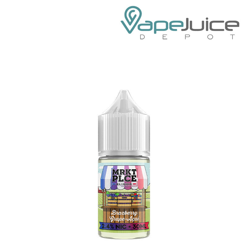 A 30ml bottle of Brazberry Grape Acai MRKTPLCE Salts - Vape Juice Depot