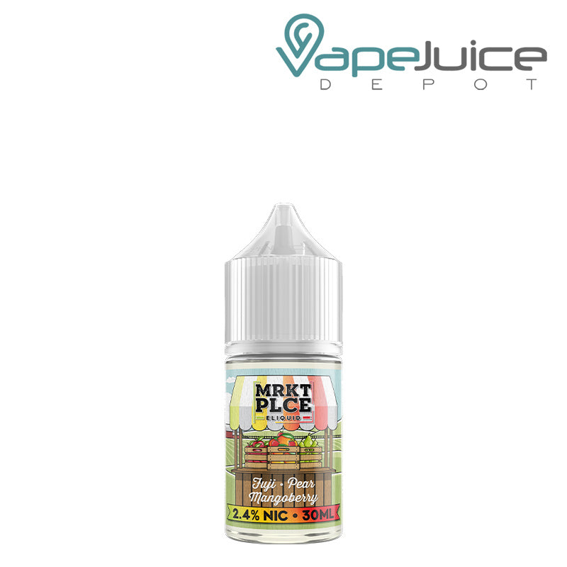 A 30ml bottle of Fuji Pear Mangoberry MRKTPLCE Salts - Vape Juice Depot