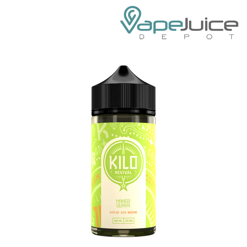 A 100ml bottle of Mango Guava Kilo Revival TFN eLiquid - Vape Juice Depot