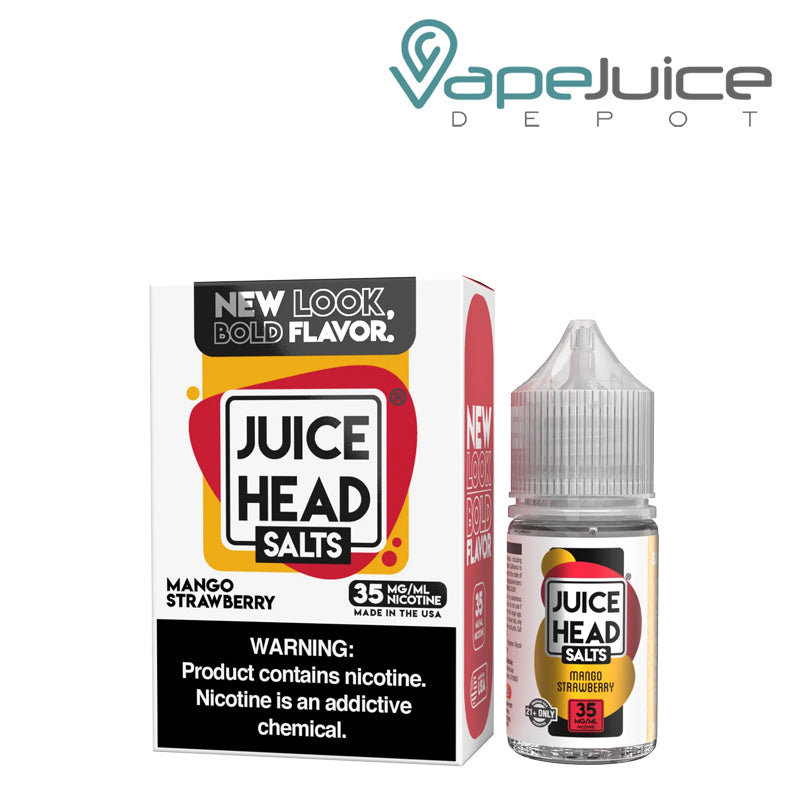 A Box of Mango Strawberry ZTN Salts Juice Head with a warning sign and a 30ml bottle next to it - Vape Juice Depot