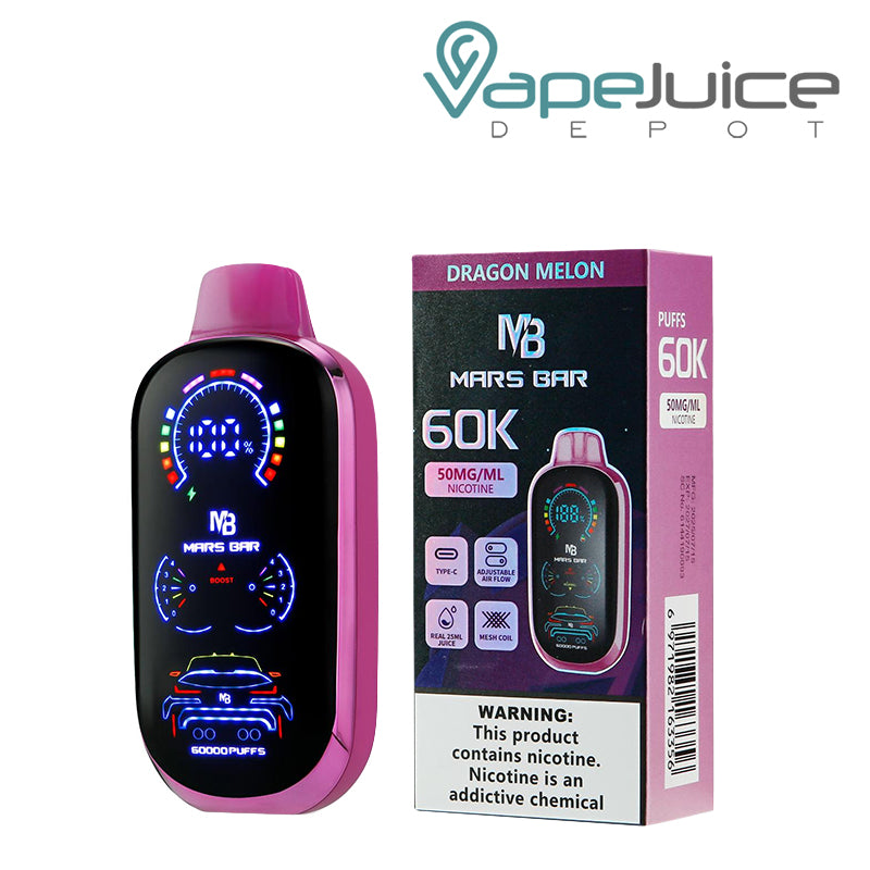 Dragon Melon Mars Bar 60K Disposable with Digital Screen - Vape Juice Depot