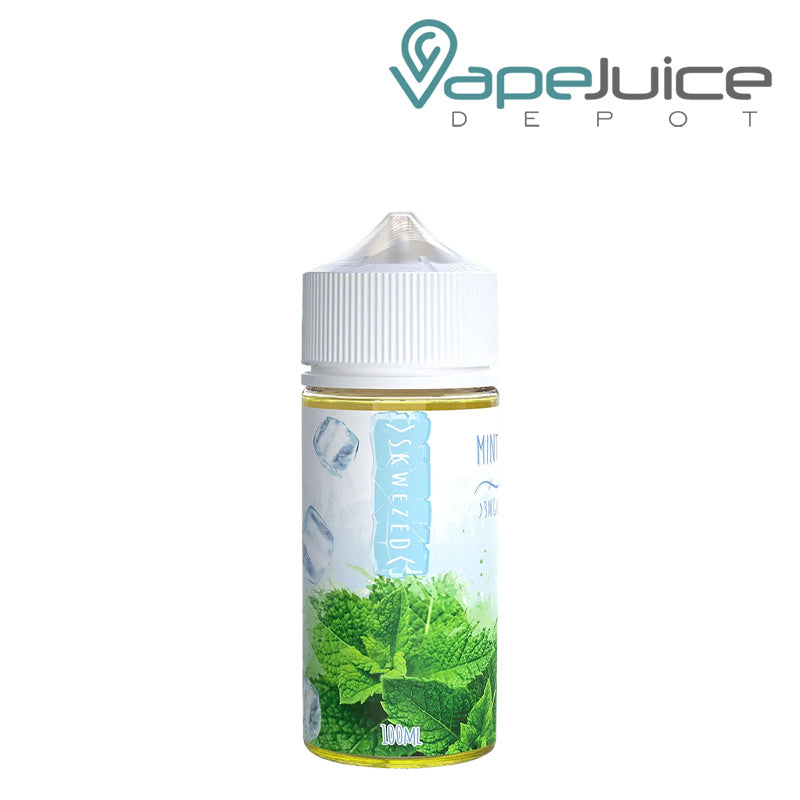 A 100ml bottle of Mint Ice Skwezed eLiquid - Vape Juice Depot