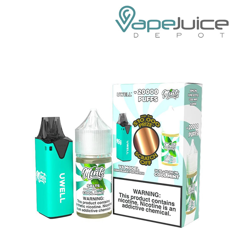 Uwell V6 Disposable Device + Cool Mint  Daddy’s Vapor 30mL - Vape Juice Depot