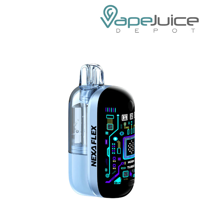 A Blue Razz Ice Nexa Flex Crystal 40K disposable kit with a 3D Curved screen – Vape Juice Depot