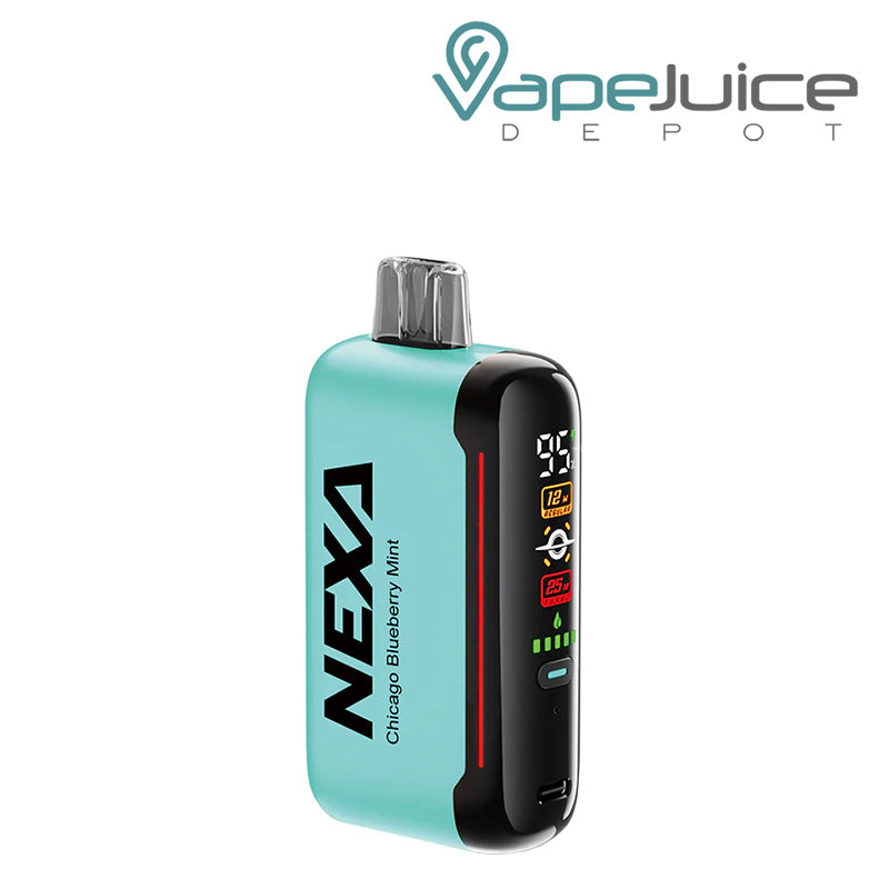 Chicago Blueberry Mint NEXA N20000 Disposable Vape with display screen and firing button - Vape Juice Depot