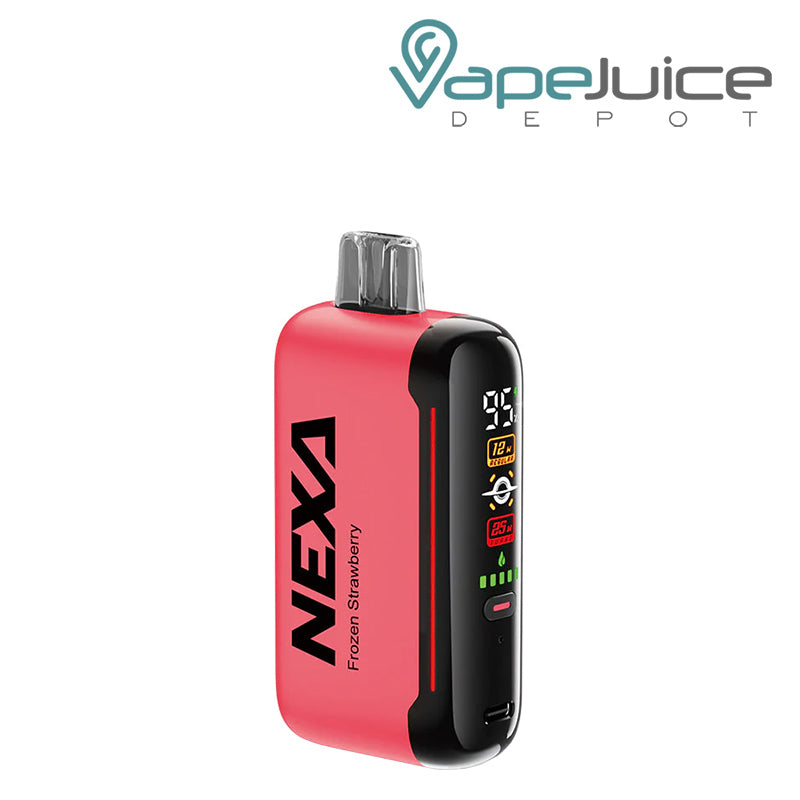 Frozen Strawberry NEXA N20000 Disposable Vape with display screen and firing button - Vape Juice Depot
