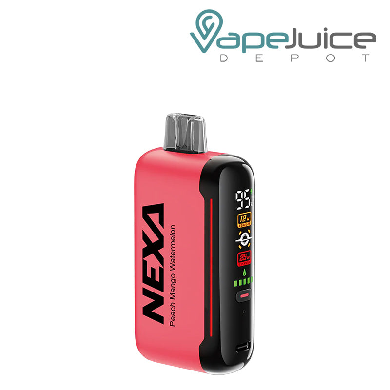 Peach Mango Watermelon NEXA N20000 Disposable Vape with display screen and firing button - Vape Juice Depot