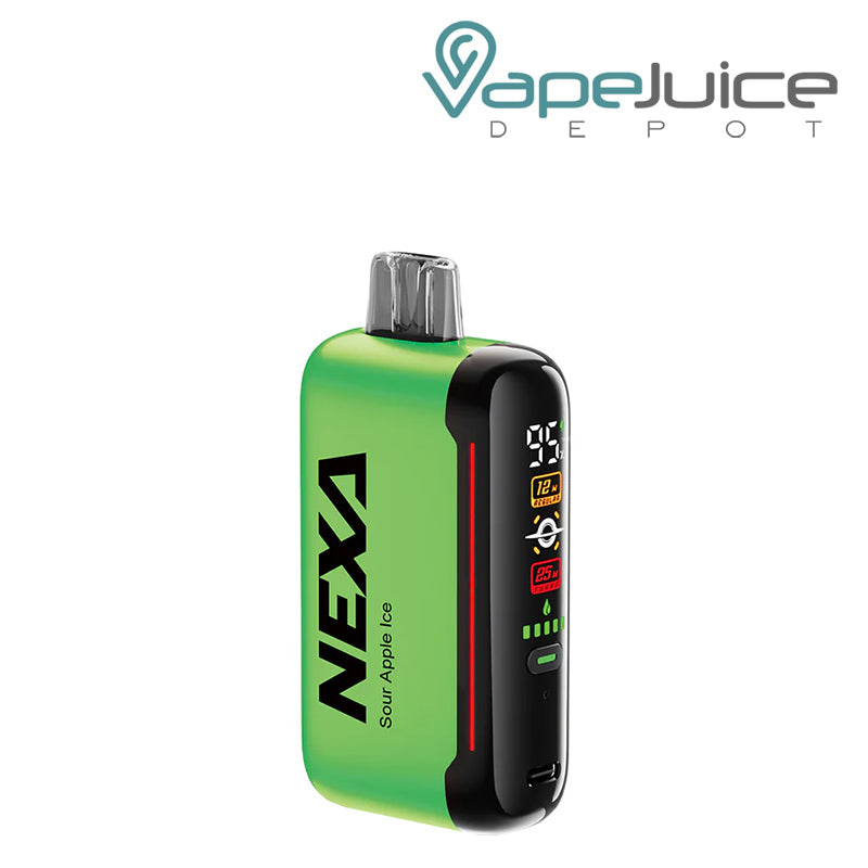 Sour Apple Ice NEXA N20000 Disposable Vape with display screen and firing button - Vape Juice Depot