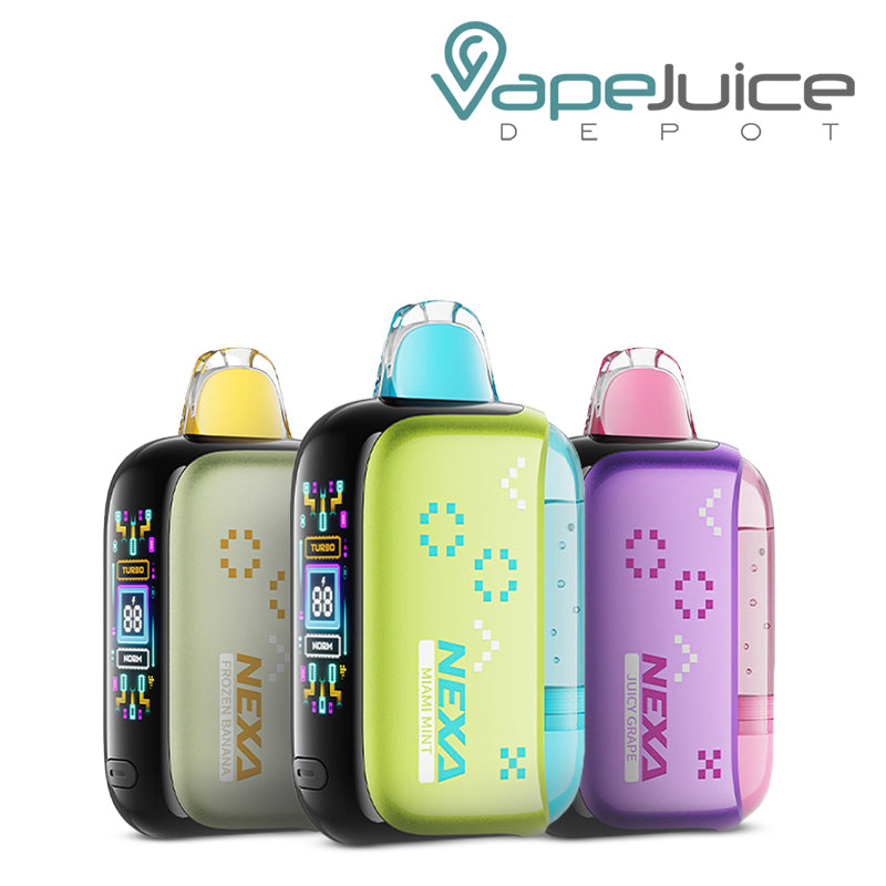 Three Flavors of NEXA PIX 35K Visible Disposable with HD display screen - Vape Juice Depot