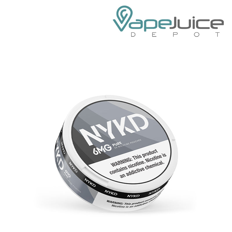 A NYKD Pure Nicotine Pouches with a warning sign - Vape Juice Depot