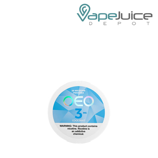 OEO Cool Mint Nicotine Pouches with a warning sign - Vape Juice Depot