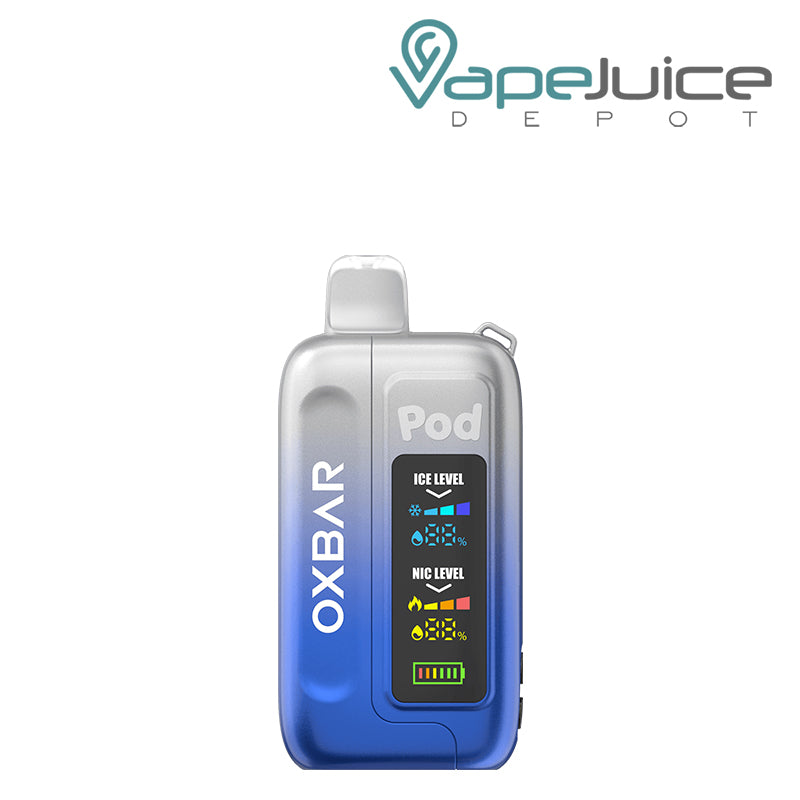 Clear Cobalt Blue OXBAR Ice-Nic Control 35K Disposable with mega display screen - Vape Juice Depot