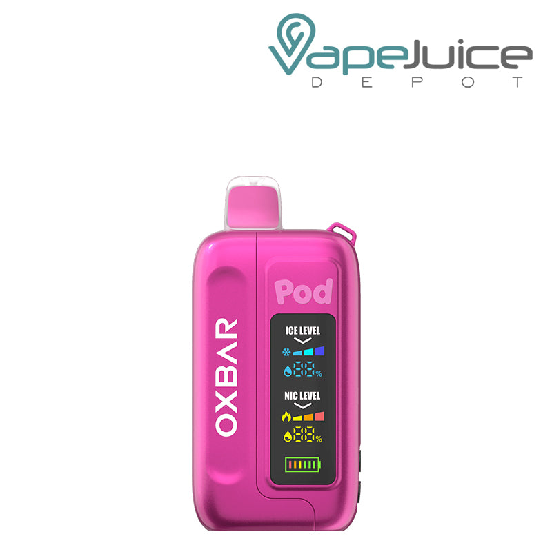 Pink Strawberry Burst OXBAR Ice-Nic Control 35K Disposable with mega display screen - Vape Juice Depot