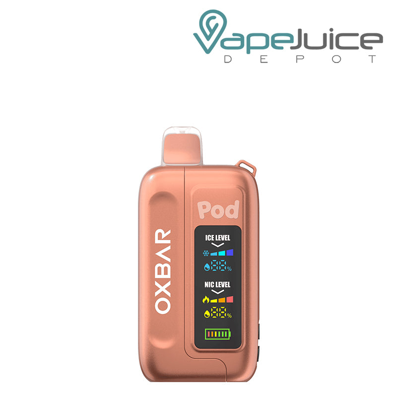 Sour Peachy O's OXBAR Ice-Nic Control 35K Disposable with mega display screen - Vape Juice Depot