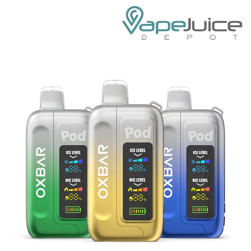 Three Flavors of OXBAR Ice-Nic Control 35K Disposable with mega display screen - Vape Juice Depot