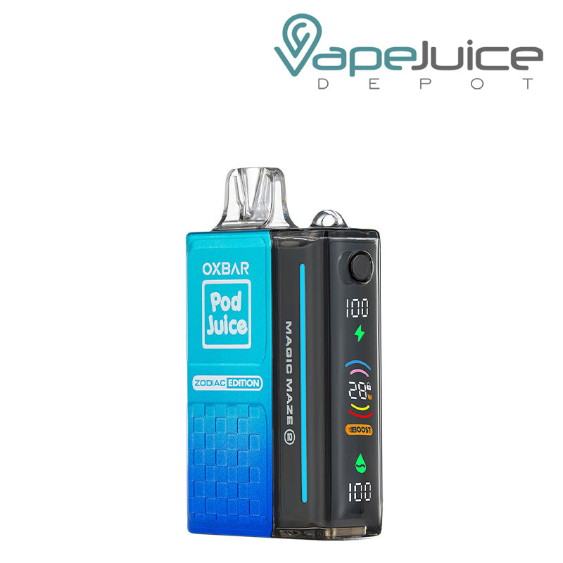 Blue Razzile Pop OXBAR Magic Maze 2.0 Zero Nicotine Pod Juice 30K Disposable with Firing Button and Smart LED Screen - Vape Juice Depot