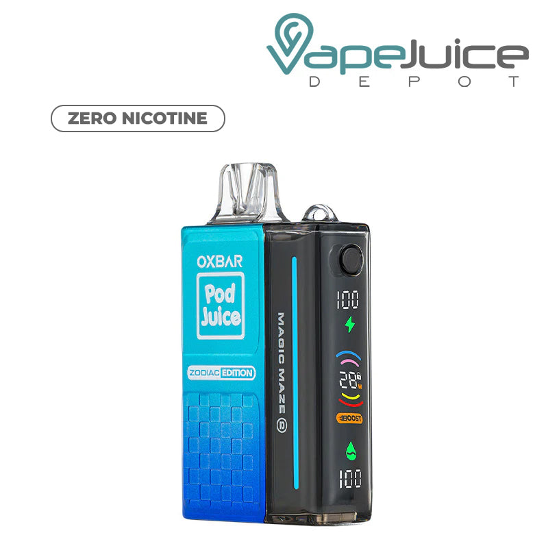 Blue Razzle Pop OXBAR Magic Maze 2.0 Zero Nicotine Pod Juice 30K Disposable with Firing Button and Smart LED Screen - Vape Juice Depot