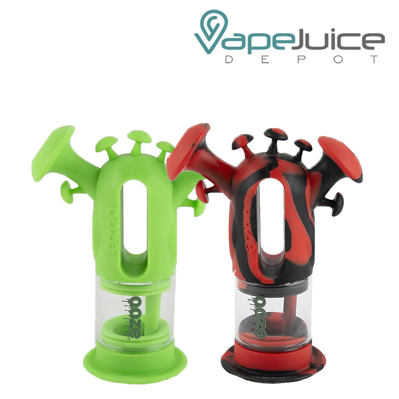 Two colors of Ooze Trip Pipe Silicone Bubbler - Vape Juice Depot