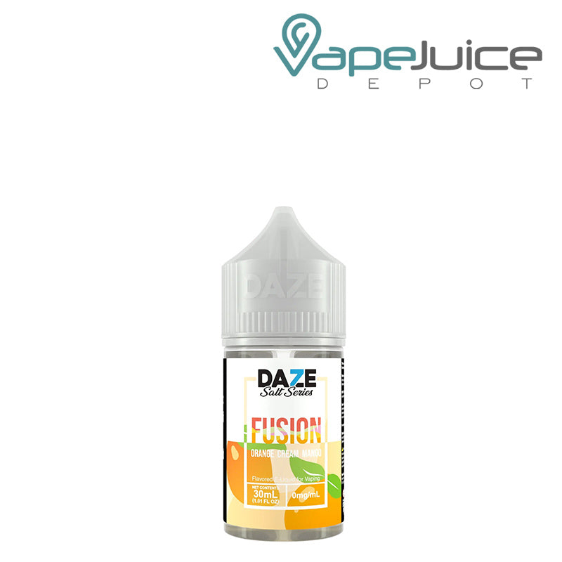 A 30ml bottle of Orange Cream Mango 7 Daze Fusion Salt - Vape Juice Depot