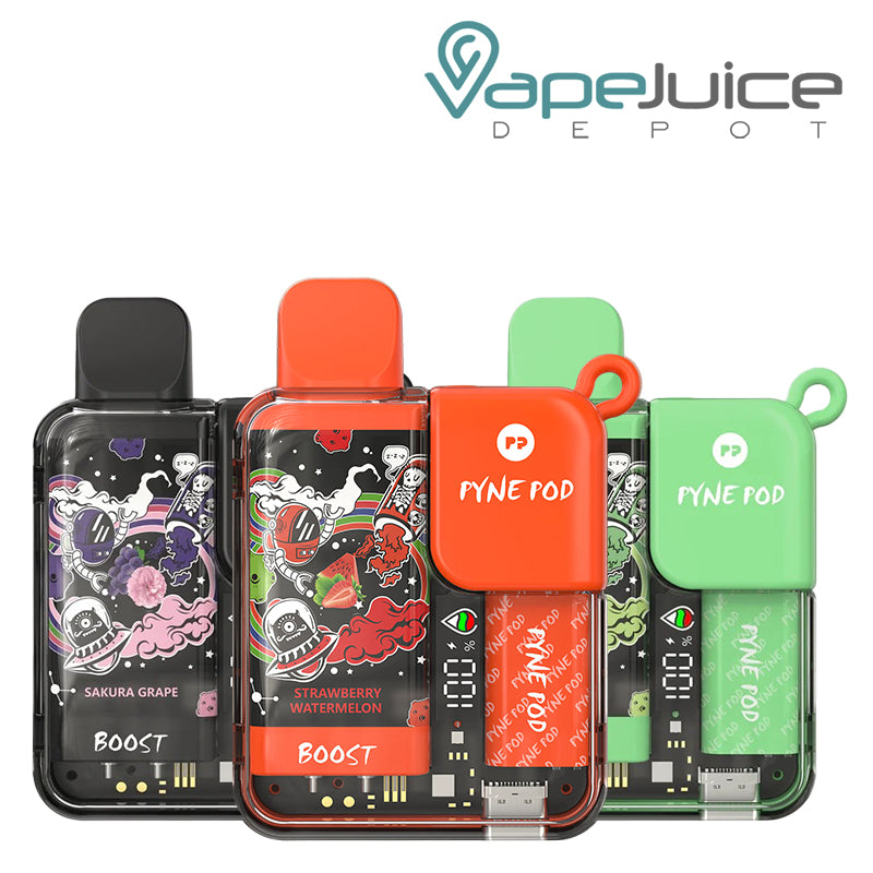 Three Flavors of PYNE POD Boost 8500 Disposable - Vape Juice Depot