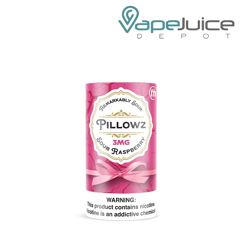 Five Pack of Pillowz TFN Pouches Sour Raspberry with a warning sign - Vape Juice Depot