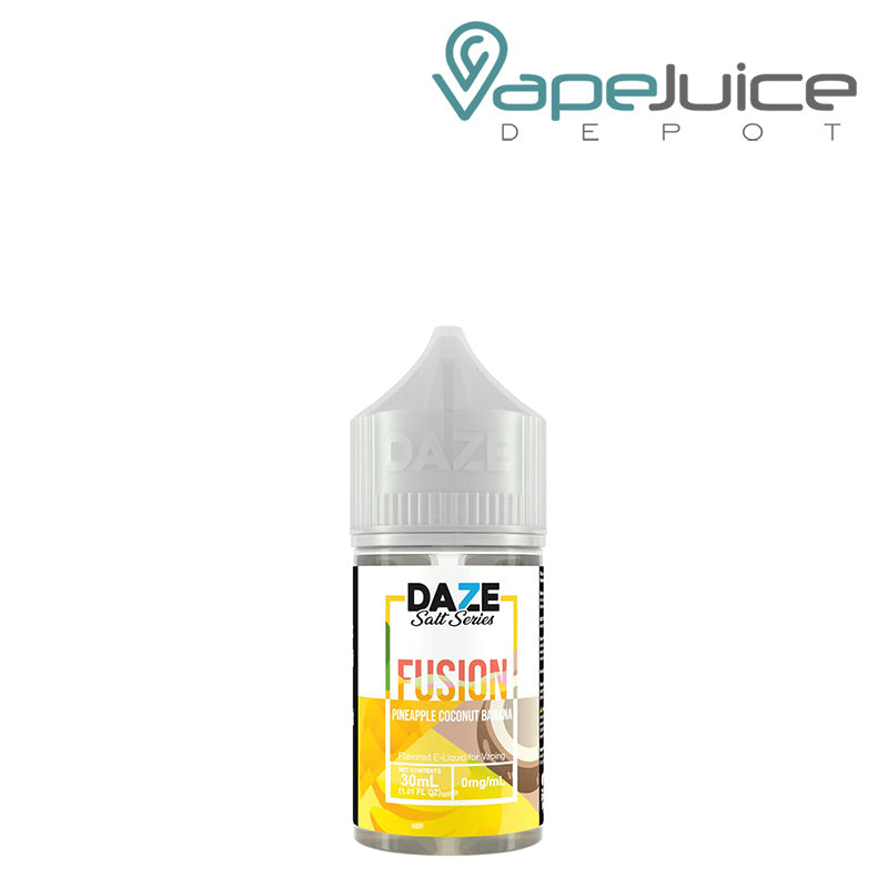 A 30ml bottle of Pineapple Coconut Banana 7 Daze Fusion Salt - Vape Juice Depot