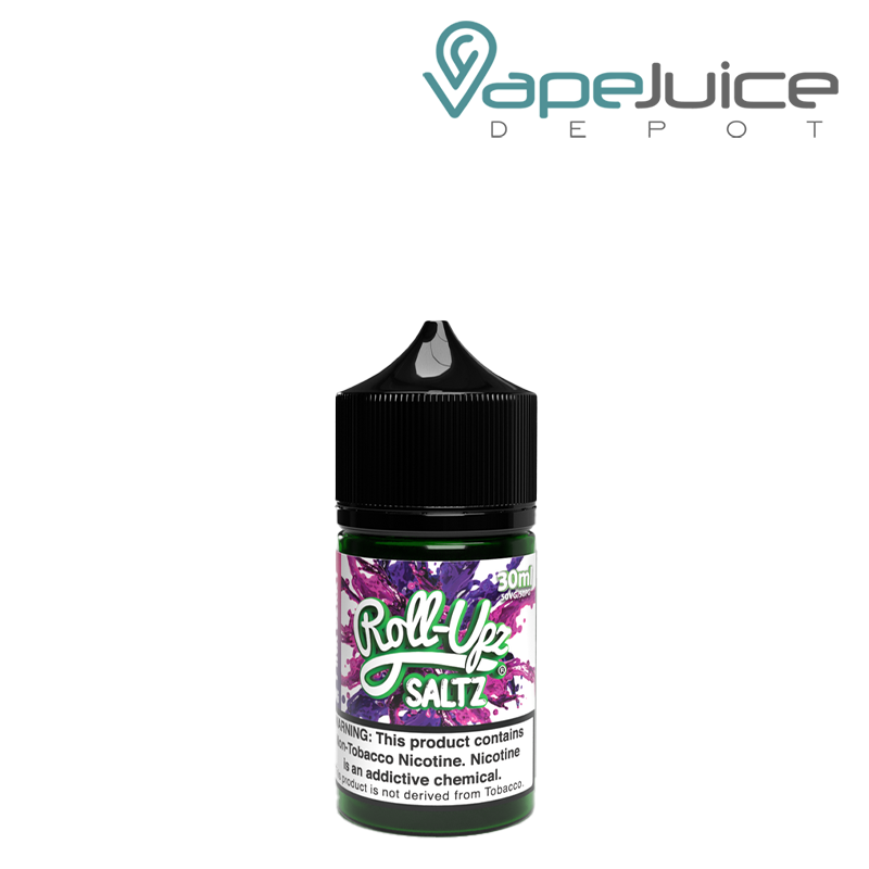 A 30ml bottle of Pink Berry Juice Roll Upz Salt with a warning sign - Vape Juice Depot