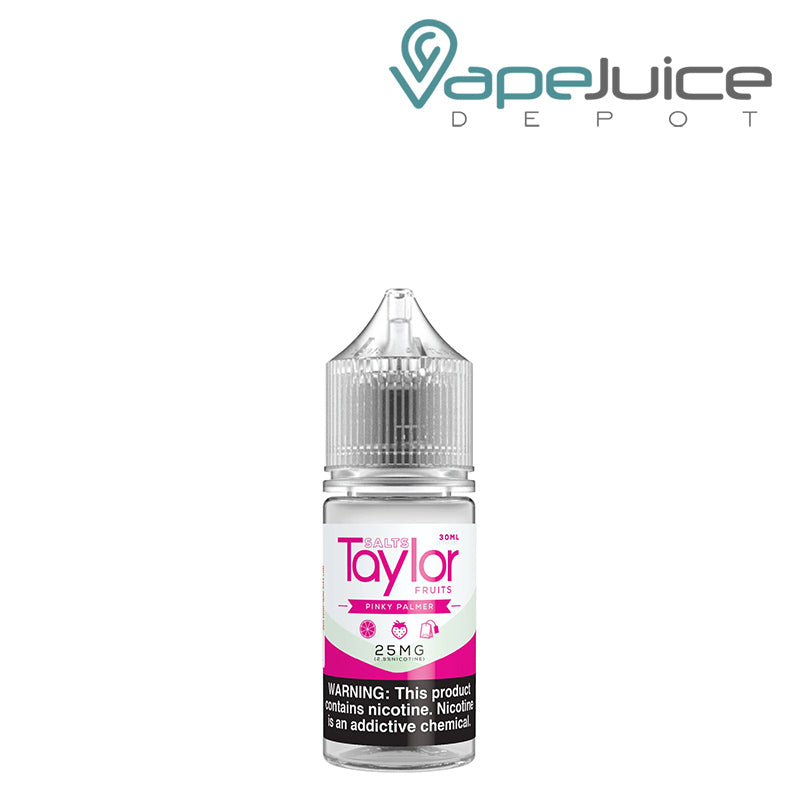 A 30ml bottle of Pinky Palmer Taylor Salts with a warning sign - Vape Juice Depot