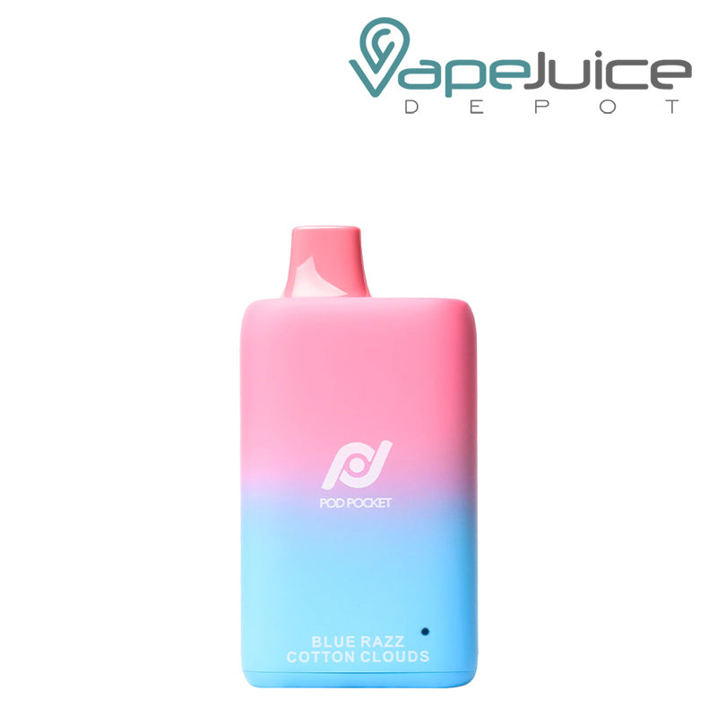 Blue Razz Cotton Candy Pod Pocket 7500 Zero Nicotine Disposable - Vape Juice Depot