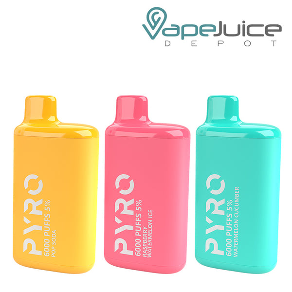 Three flavors of Pyro Tech 6000 Disposable - Vape Juice Depot