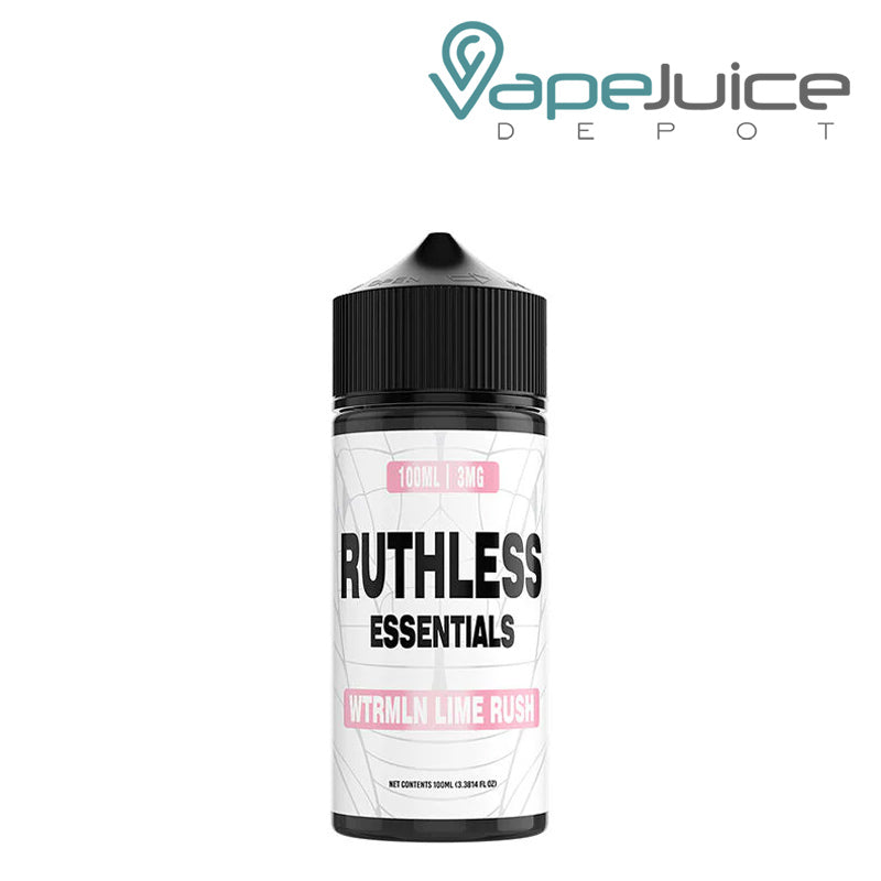 A 100ml bottle of WTRMLN Lime Rush Ruthless Essentials  Edition - Vape Juice Depot