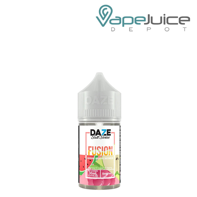 A 30ml bottle of Raspberry Green Apple Watermelon 7 Daze Fusion Salt - Vape Juice Depot