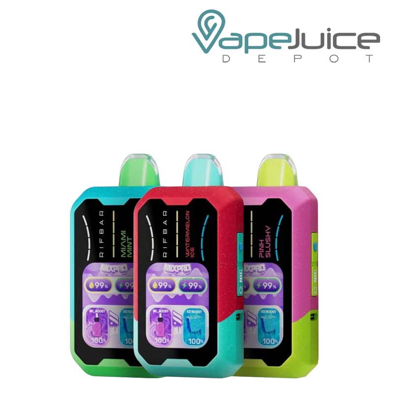 Three Flavors of Rifbar Mixpro 40K Disposable with smart full screen - Vape Juice Depot