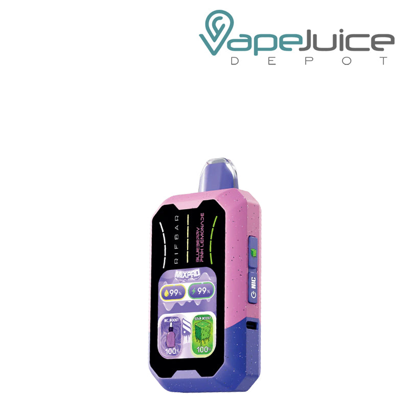 A Bluberry Pink Lemonade Rifbar Mixpro 40K Disposable with smart full screen and button - Vape Juice Depot